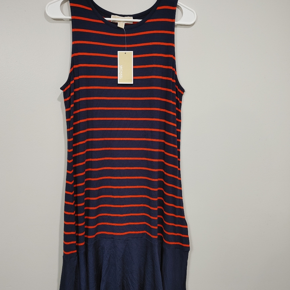 Michael Kors Dress Summer Dress Navy and Orange Dress